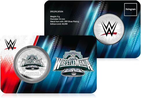 ميدالية WWE Wrestlemania XL 40 الفضية الرسمية للمصارعة لعام 2024 in Kuwait