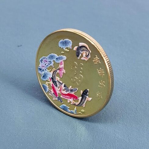 نعمة أسماك كوي غنية ولديها فائض من الثروة، أداة خدش تذكرة اليانصيب - عملة تحدي سحر الحظ السعيد الصينية in Kuwait