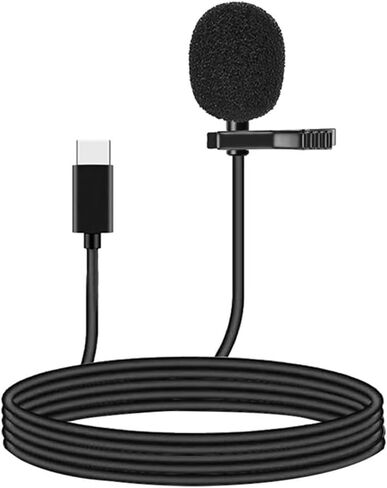 LituFoto USB Type-C Lavalier Microphone for Android,Omnidirectional Lapel Microphone Kit for Audio Video Recording, Easy Clip-on Wired Mic for YouTube Interview （6.56feet） in Saudi Arabia
