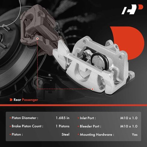 A-Premium Disc Brake Caliper Assembly with Bracket Compatible with Audi A4 / Q5 / A4 Quattro 2009-2012, A5 2010-2012, A5 Quattro 2008-2010/2011 2.0L only / 2012 - Rear Right Passenger Side in Saudi Arabia