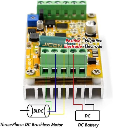 HiLetgo 380W 6.5-50V PWM DC Brushless Electric Motor Speed Controller with Hall-Less in Saudi Arabia