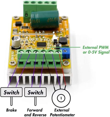 HiLetgo 380W 6.5-50V PWM DC Brushless Electric Motor Speed Controller with Hall-Less in Saudi Arabia