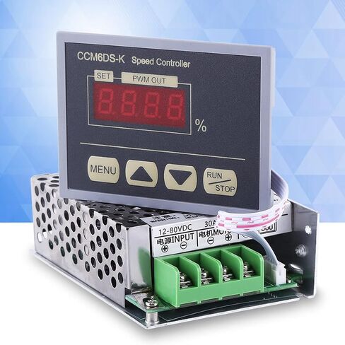 DC Motor Speed Controller, 12-80V DC 30A PWM Motor Speed Controller With Digital Display Panel, Button Switch Variable Stepless Speed Control Regulator, Soft Start Soft Stop in Saudi Arabia