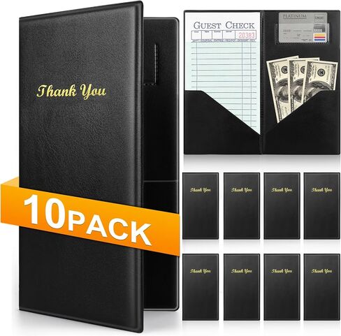 20 Pcs Server Books, Check Presenters for Restaurants, PVC Server Books for Waitress Guest Check Holder in Kuwait