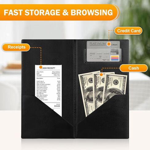 20 Pcs Server Books, Check Presenters for Restaurants, PVC Server Books for Waitress Guest Check Holder in Kuwait