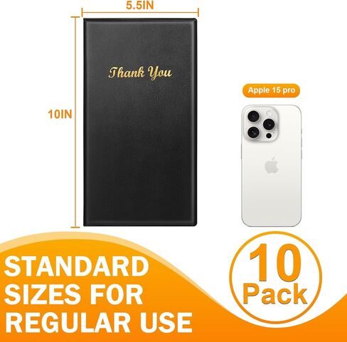 20 Pcs Server Books, Check Presenters for Restaurants, PVC Server Books for Waitress Guest Check Holder in Kuwait