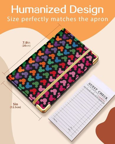 Akkya Server Book for Waitress Cute Serving Books with Zipper Pocket Accessories Cartoon Leather Server Check Book Restaurant Server Booklet Ticket Book Holder Blue in Saudi Arabia