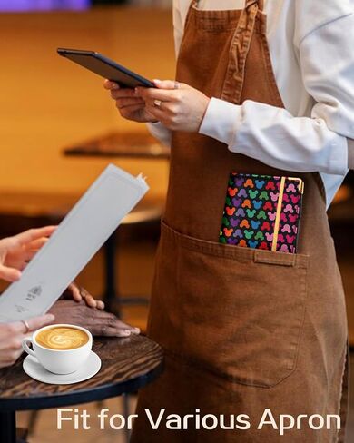 Akkya Server Book for Waitress Cute Serving Books with Zipper Pocket Accessories Cartoon Leather Server Check Book Restaurant Server Booklet Ticket Book Holder Blue in Saudi Arabia
