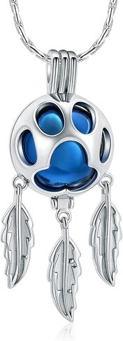 Constantlife Dreamcatcher Urn قلادة لرماد الحيوانات الأليفة مجوهرات حرق الجثث 316L الفولاذ المقاوم للصدأ جوفاء مخلب المنجد قلادة تذكارية الكلب القط هدية تذكار للنساء الرجال in Kuwait