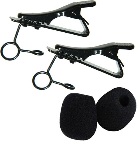 Clip 5/16" Ring-type Lapel/Lavalier Microphone Tie Clip, 2-pack (Black) in Saudi Arabia
