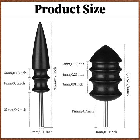 Leather Burnisher Bits for Rotary Tools, 2 Pack Wooden Electric Polished Head Leather Edge Slicker Burnishing Creaser Tool Multi Grooved PU Leather Working Tools for Cleaning DIY Crafts Projects in Saudi Arabia