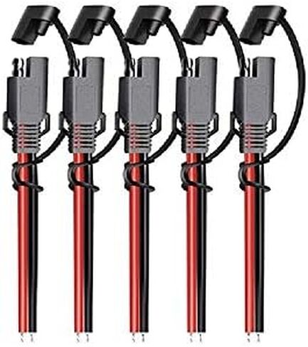 iMESTOU 16AWG SAE Cables SAE Power Extension Cable 2 Pin Quick Disconnect DC Connector Cord Plugs 12V 30CM with Waterproof Caps for Motorcycle Car Battery Jump Starter Solar Applications(5PCS) in Kuwait