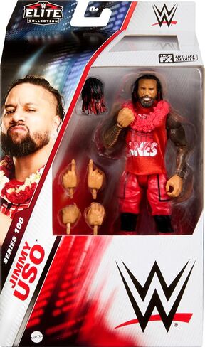 WWE Elite Action Figure & Accessories, 6-inch Collectible Jimmy USO with Articulation, Life-Like Look & Swappable Hands​ in Saudi Arabia