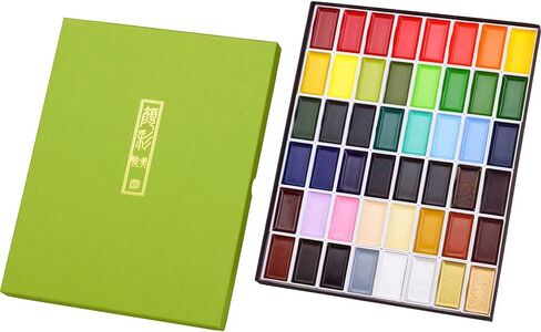 Kuretake GANSAI TAMBI Watercolor Paint Set 24 Colors II - Art Nouveau, Professional-Quality Art Supplies for Artists Adult Painting Sketching, Non-Toxic, Made in Japan in Saudi Arabia