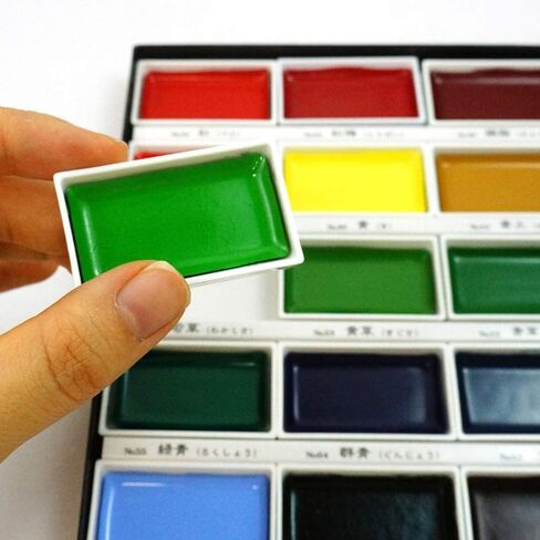 Kuretake GANSAI TAMBI Watercolor Paint Set 24 Colors II - Art Nouveau, Professional-Quality Art Supplies for Artists Adult Painting Sketching, Non-Toxic, Made in Japan in Saudi Arabia