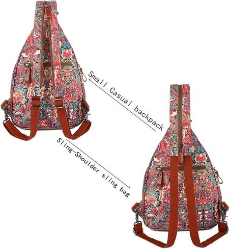 Women's Small Sling Crossbody bag Casual Backpack Purse for Outdoor Travel Hiking Backpack Colorful XB-17 in Saudi Arabia