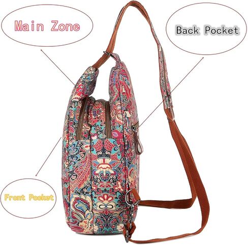 Women's Small Sling Crossbody bag Casual Backpack Purse for Outdoor Travel Hiking Backpack Colorful XB-17 in Saudi Arabia
