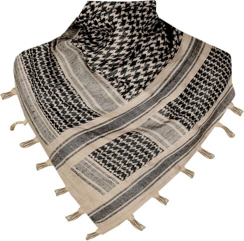 Soft Shemagh Scarf 100% Cotton Neck Wrap Tactical Desert Arab Scarfs for Men and Women Arafat Keffiyeh in Saudi Arabia
