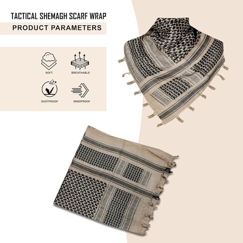 Soft Shemagh Scarf 100% Cotton Neck Wrap Tactical Desert Arab Scarfs for Men and Women Arafat Keffiyeh in Saudi Arabia