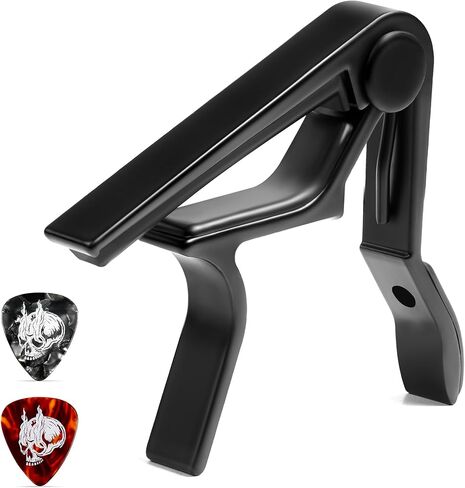 DESDEZELA Capo for Acoustic Guitar 6 String - Guitar Capo for Acoustic - Capo for Electric Guitar - (Black) whit 2 Picks in Saudi Arabia