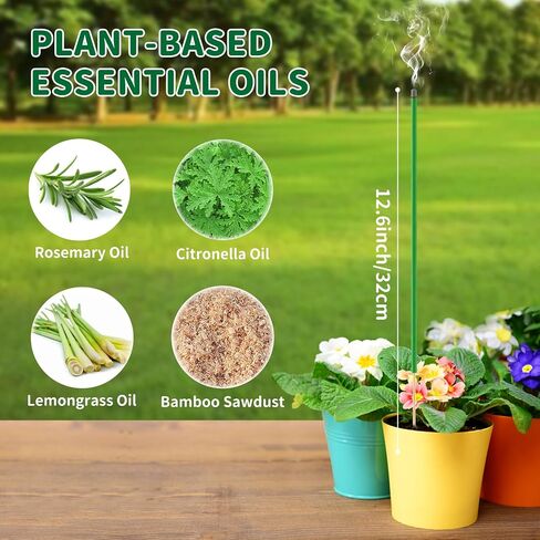 Mosquito Repellent Incense Sticks - 60 Pcs Incense Sticks for Backyard, Travel, Camping, Indoors, and Outdoor Patio in Saudi Arabia