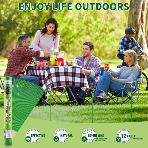 Mosquito Repellent Incense Sticks - 60 Pcs Incense Sticks for Backyard, Travel, Camping, Indoors, and Outdoor Patio in Saudi Arabia