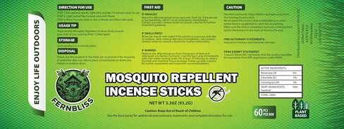 Mosquito Repellent Incense Sticks - 60 Pcs Incense Sticks for Backyard, Travel, Camping, Indoors, and Outdoor Patio in Saudi Arabia