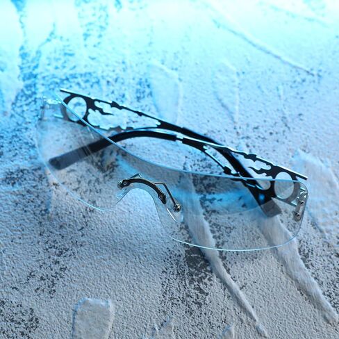 نظارة شمسية YOGFIT بدون إطار Y2K للنساء والرجال، نظارة شمسية رائعة مستقبلية in Kuwait