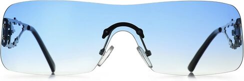 نظارة شمسية YOGFIT بدون إطار Y2K للنساء والرجال، نظارة شمسية رائعة مستقبلية in Kuwait