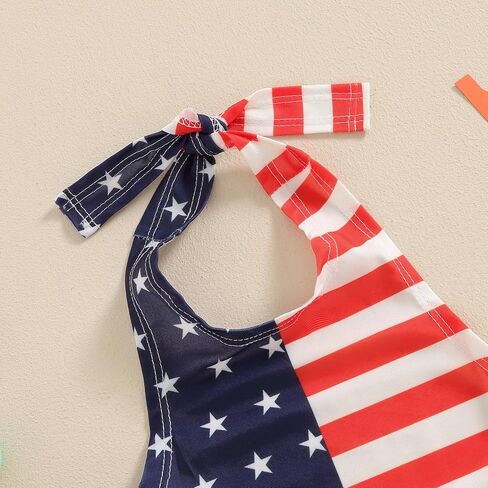 Toddler Girl Swimsuit 4Th of July Summer Beachwear Sleeveless One Piece Swimwear Bathing Suit in Saudi Arabia