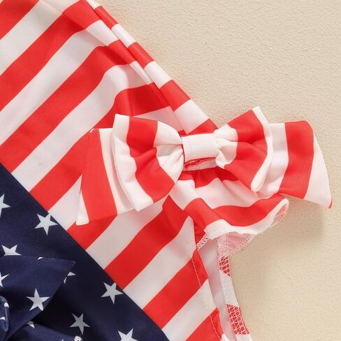 Toddler Girl Swimsuit 4Th of July Summer Beachwear Sleeveless One Piece Swimwear Bathing Suit in Saudi Arabia