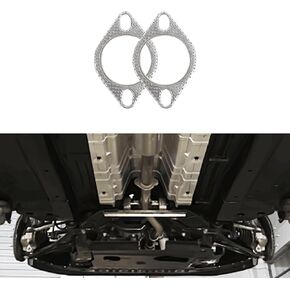 2PCS Car Exhaust Gasket, Exhaust Manifold Gasket, Exhaust Flange Gasket with 2-Bolt, 2.25" High Temp Exhaust Gasket Car Accessories Use for Exhaust Turbo Catback Headers (2.25IN)