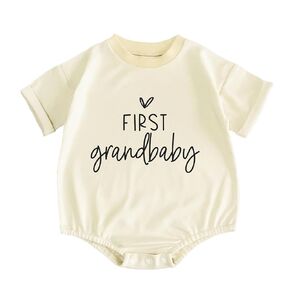 Let the Spoiling Begin Bodysuit First Grandbaby Baby Reveal Funny New Grandparent Gift Cute Reveal Shower (0-6 Months, Funny Print-Long Sleeve Bodysuit)