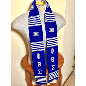 Phi Beta Sigma Handwoven Ghana Kente Stole Blue