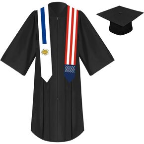 2024 Unisex St 72 Inch Uruguay Flag and USA Flag Mixed Graduation Stole Sash Graduation Scarf For Graduation's Day (Baccalaureate Gown and Hat Not Included)