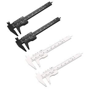 uxcell Vernier Caliper 80mm 3 Inch Metric Mini Double Scale Plastic Ruler Measuring Tool for Inside Outside Depth 4pcs