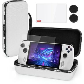 حقيبة حمل متوافقة مع Asus Rog Ally Gaming المحمولة مع واقي الشاشة وأغطية قبضة الإبهام من السيليكون، حقيبة تخزين واقية للسفر ذات هيكل صلب تناسب سبائك Rog وملحقاتها (أبيض) in Kuwait