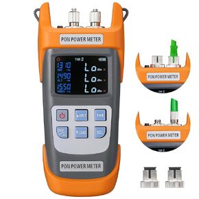 A-330A SCAPC FCAPC adapters Fiber Optic PON Optical Power Meter 1310nm 1490nm 1550nm Handheld PON Optical Power Network Detection Online Cable Tester with LED Lighting