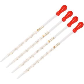 4 Pcs 3ml Glass Graduated Pipette Chemistry Lab Dropper Oil Droppers Pipettes Transfer for Liquid Essential Oil
