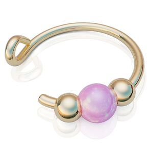 Gold Fake Nose Ring - No Piercing Needed Clip On Nose Ring - 14K Gold Filled 20 Gauge Faux Nose Piercing hoop With a 3mm Blue Opal
