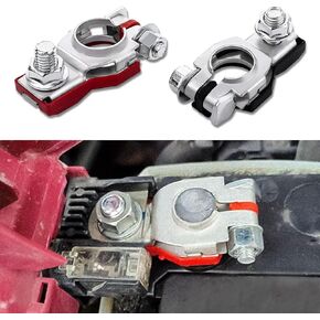 2PCS Battery Terminals for Nissan, 243407F000 243407F001 Battery Terminal Connector, Top Post Batteries Connectors with Plastic Bottoms, Positive and Negative Auto Battery Cable Terminal (2PCS)