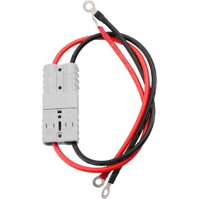 35Amp 10Awg Battery Electric Forklift Cable 0.82 ft with Quick Connector and O-Type Terminal for Carts, Sightseeing Car, Batteries, Motors,Tractors(Grey)