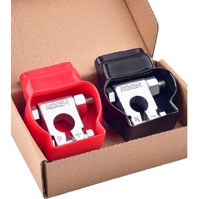 Battery Terminal Connectors, Military Spec Battery Terminals, Multiple Top Post Heavier Duty Positive Negative Battery Terminal, Car Marine Boats RV Trucks ATV UTV, with 2 Covers