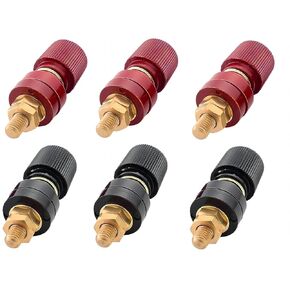 6Pcs Pure Copper Remote Battery Terminal Sbinding Post(M6，1/4")