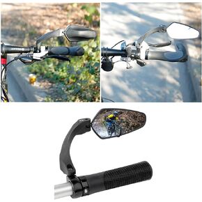 Bike Mirror, 360° Adjustable ＆ Rotatable Bicycle Rear View Mirror, Safe HD Blast-Resistant Glass Handlebar Bike Side Mirrors, Suitable for Mountain Road Bike Left ＆ Right (Left)