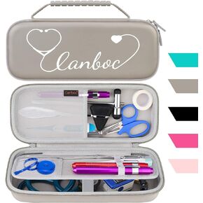 حافظة سماعة الطبيب Canboc، حامل سماعة طبية كبير مع فتحة لبطاقة الهوية، متوافق مع 3M Littmann Classic III، خفيفة الوزن II SE، سماعة الطبيب لأمراض القلب IV، حقيبة شبكية تناسب ضوء القلم، توت العليق