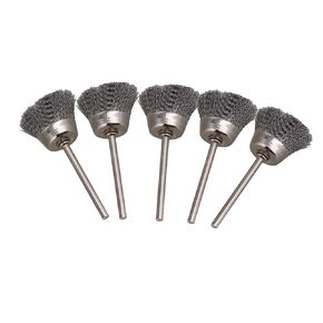 BQLZR Coarse Crimped Stainless Steel Wire Brush , Wire Cup Brush Coarse Carbon Steel with Dia 3mm(or 1/8 Inch) Shank Fit Drill Bits Polishing Rotary Tool Accessories ( Bowl Shape)