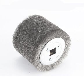 KISEKI 4.7" x 4" Stainless Steel Wire Brush (0.2 mm Wire) Drum, Surface Conditioning Tool, Compatible with Angle Grinder, Die Grinder