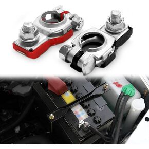 Battery Terminal Connectors, Compatible With Nissan, Altima, Maxima, Rouge, Sentra, Murano, 243407F000/24340-7F000 And 243407F001, Positive and Negative Terminal Assemblies (1 pair)