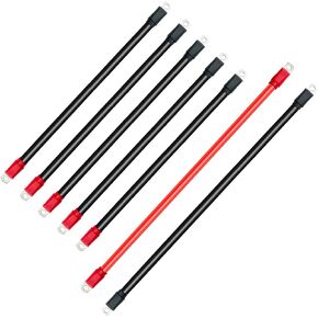 Golf Cart Battery Cables Wiring Kit for EZGO TXT 1994-2022 36V/48 Volt with 5PCS 13.97"+2PCS 25",Heavy-Duty 4 Gauge AC/DC Golf Cart Battery Cable Set for EZGO TXT 36 Volt 48v Golf Cart